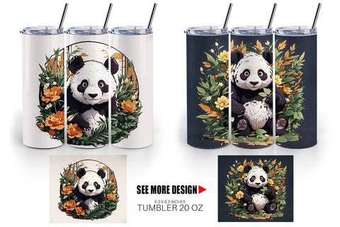 Tumbler Wrap Cute Panda Sublimation artnoy 