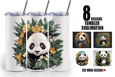 Tumbler Wrap Cute Panda Sublimation artnoy 