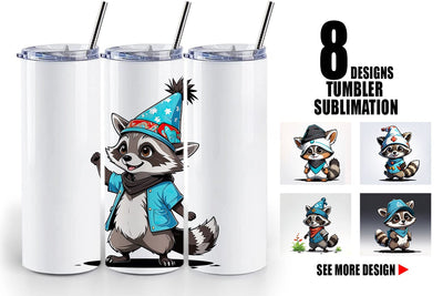 Tumbler Wrap Cute Raccoon Sublimation artnoy 