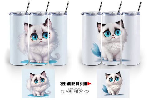 Tumbler Wrap Cute Ragdoll Cat Sublimation artnoy 