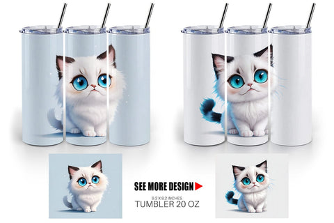 Tumbler Wrap Cute Ragdoll Cat Sublimation artnoy 