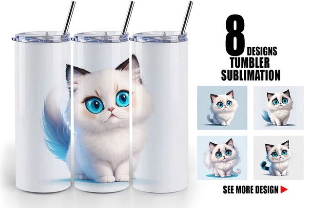 Tumbler Wrap Cute Ragdoll Cat Sublimation artnoy 