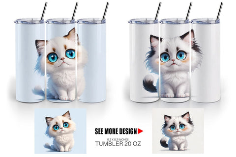 Tumbler Wrap Cute Ragdoll Cat Sublimation artnoy 