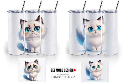 Tumbler Wrap Cute Ragdoll Cat Sublimation artnoy 