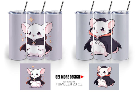 Tumbler Wrap Cute Rat Halloween Sublimation artnoy 