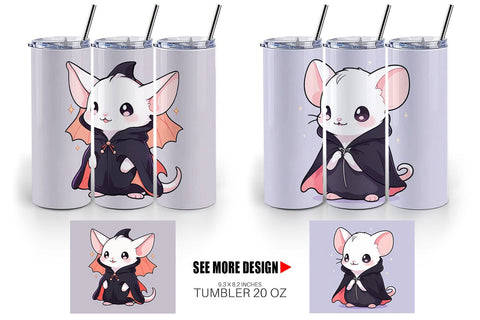 Tumbler Wrap Cute Rat Halloween Sublimation artnoy 