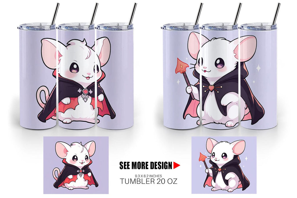 Tumbler Wrap Cute Rat Halloween - So Fontsy