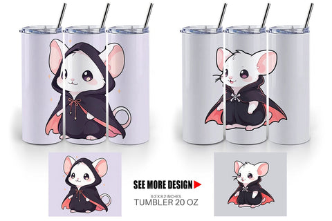 Tumbler Wrap Cute Rat Halloween Sublimation artnoy 