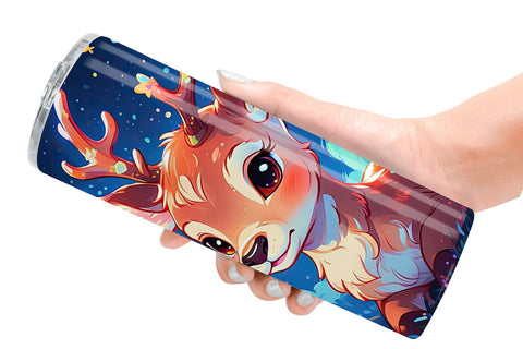 Tumbler Wrap Cute Reindeer Sublimation artnoy 