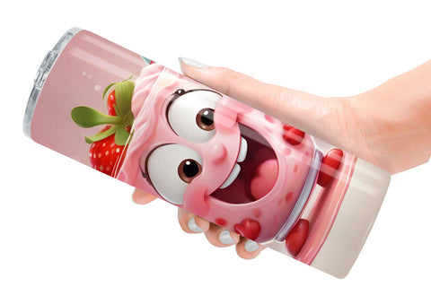 Tumbler Wrap Cute Strawberry Milkshake Sublimation artnoy 