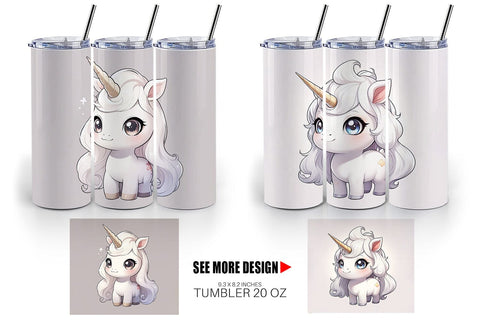 Tumbler Wrap Cute Unicorn Sublimation artnoy 