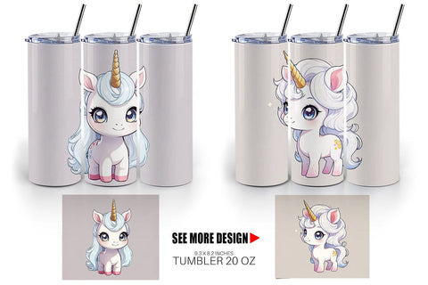 Tumbler Wrap Cute Unicorn Sublimation artnoy 