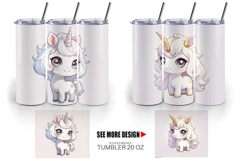 Tumbler Wrap Cute Unicorn Sublimation artnoy 