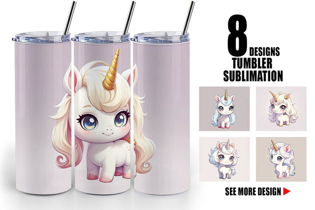 Tumbler Wrap Cute Unicorn Sublimation artnoy 