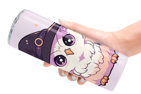 Tumbler Wrap Cute Witchy Owl Halloween Sublimation artnoy 
