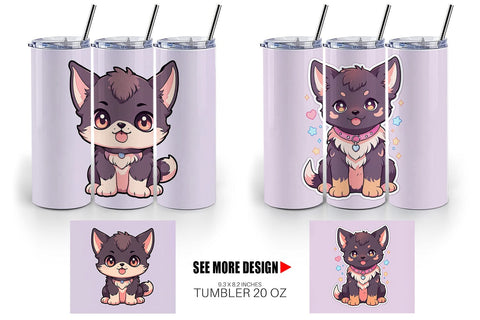 Tumbler Wrap Cute Wolf Halloween Sublimation artnoy 