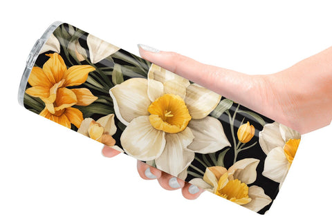 Tumbler Wrap Daffodil Pattern Sublimation artnoy 