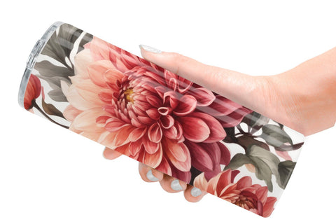 Tumbler Wrap Dahlia Pattern Sublimation artnoy 