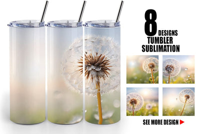 Tumbler Wrap Dandelion Flower Sublimation artnoy 