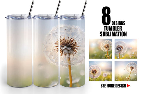 Tumbler Wrap Dandelion Flower Sublimation artnoy 