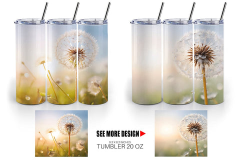 Tumbler Wrap Dandelion Flower Sublimation artnoy 