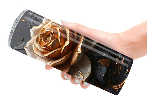 Tumbler Wrap Dark Rose flower Sublimation artnoy 