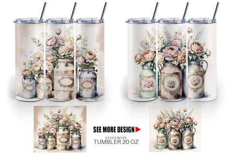 Tumbler Wrap Decorative Milk Can Sublimation artnoy 