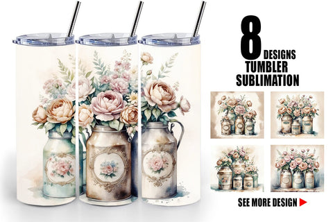 Tumbler Wrap Decorative Milk Can Sublimation artnoy 