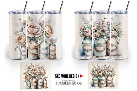 Tumbler Wrap Decorative Milk Can Sublimation artnoy 