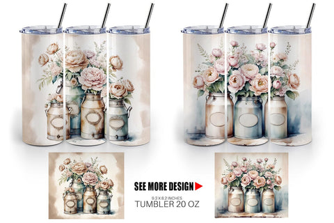 Tumbler Wrap Decorative Milk Can Sublimation artnoy 