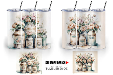 Tumbler Wrap Decorative Milk Can Sublimation artnoy 