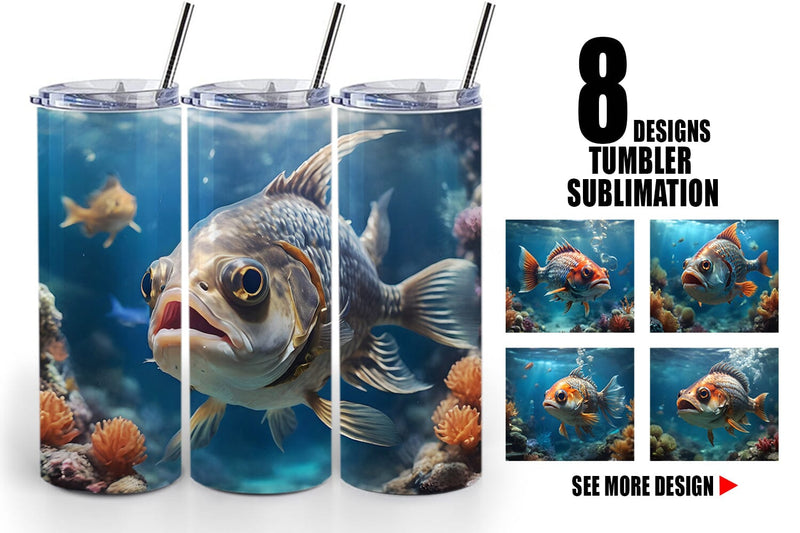 Tumbler Wrap Deep Sea Fish Sublimation artnoy 