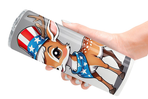 Tumbler Wrap Deer 4th of July Sublimation artnoy 