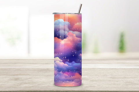 Tumbler Wrap Design | Seamless Sky | Sublimation PNG | 20 oz, Seamless Sky Tumbler | Sublimation Design | 20oz Skinny Wrap, Celestial Watercolor Sky Tumbler Wrap, Seamless Tumbler Wrap Sublimation FloridPrintables 