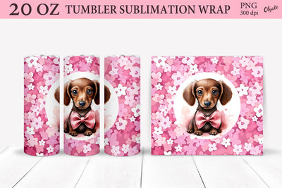 Tumbler Wrap Dog PNG. Valentines Day 20 OZ Tumbler Wrap Sublimation Olga Terlyanskaya 