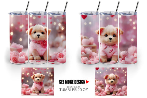 Tumbler Wrap Dog Valentine Sublimation artnoy 