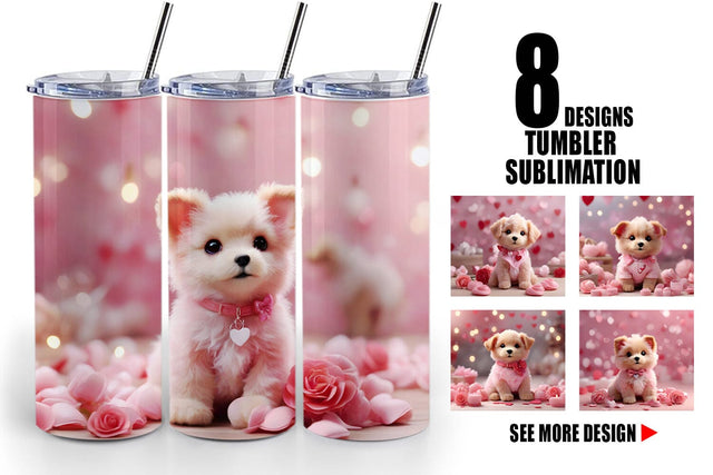 Tumbler Wrap Dog Valentine Sublimation artnoy 