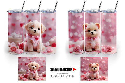 Tumbler Wrap Dog Valentine Sublimation artnoy 