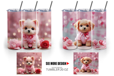 Tumbler Wrap Dog Valentine Sublimation artnoy 