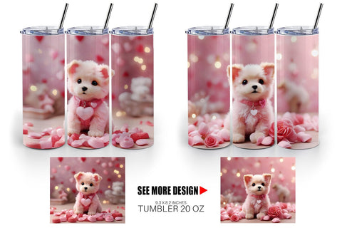 Tumbler Wrap Dog Valentine Sublimation artnoy 
