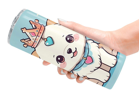 Tumbler Wrap Dog Wearing Crown Sublimation artnoy 