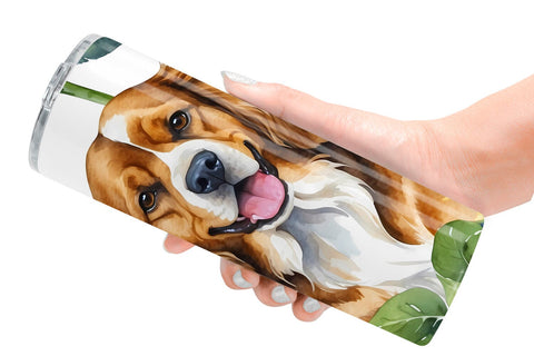 Tumbler Wrap Dog With Sunflowers Sublimation artnoy 