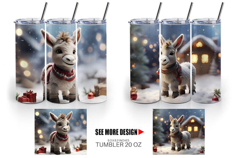 Tumbler Wrap Donkey Christmas Sublimation artnoy 