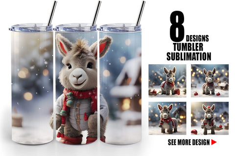 Tumbler Wrap Donkey Christmas Sublimation artnoy 