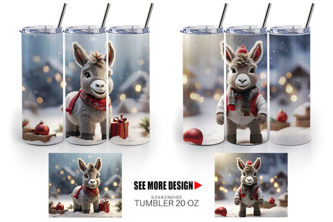 Tumbler Wrap Donkey Christmas Sublimation artnoy 