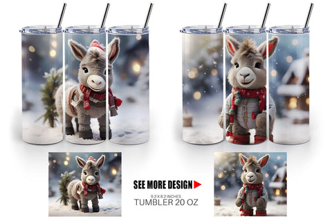 Tumbler Wrap Donkey Christmas Sublimation artnoy 