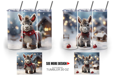 Tumbler Wrap Donkey Christmas Sublimation artnoy 