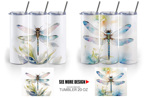 Tumbler Wrap Dragonfly Summer Sublimation artnoy 