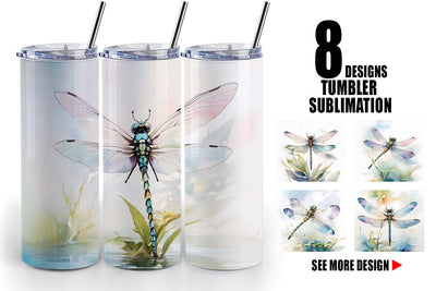 Tumbler Wrap Dragonfly Summer Sublimation artnoy 