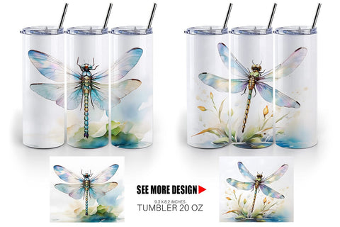 Tumbler Wrap Dragonfly Summer Sublimation artnoy 